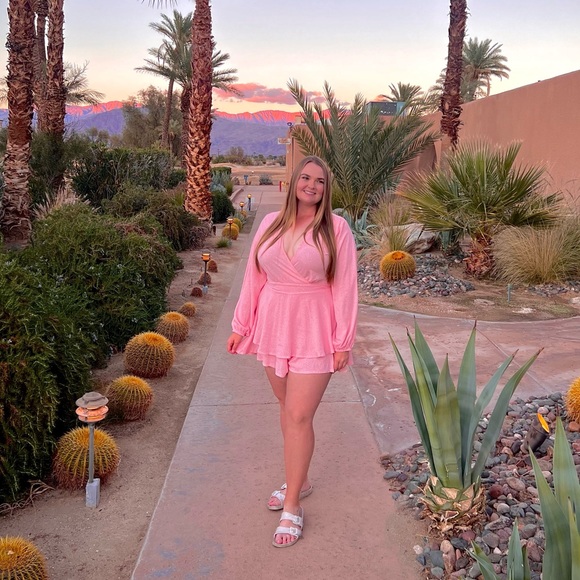 Pink Flowy Romper - Picture 3 of 4